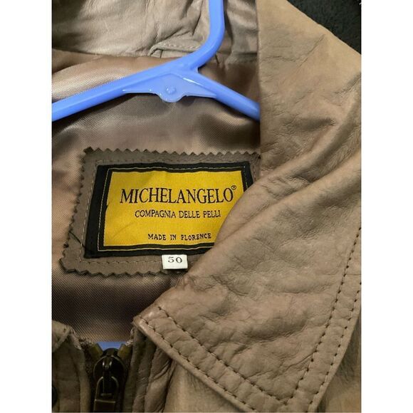 Michaelangelo size 50 (XL) leather jacket vintage - Picture 3 of 10